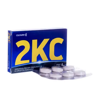 2KC, wspomaga procesy fizjologiczne po spożyciu alkoholu, 6 tabletek 
