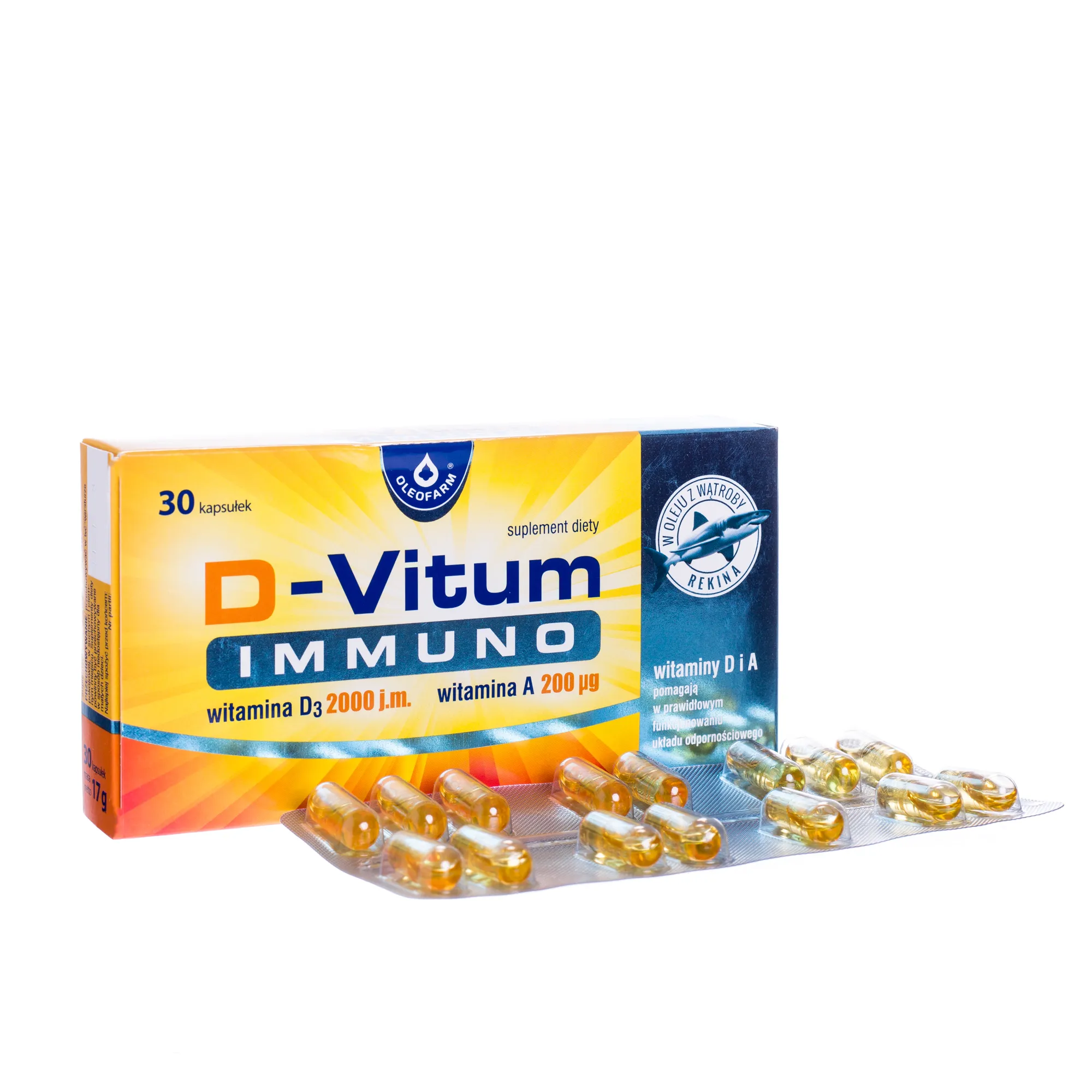 D-Vitum Immuno, suplement diety, 30 kapsułek