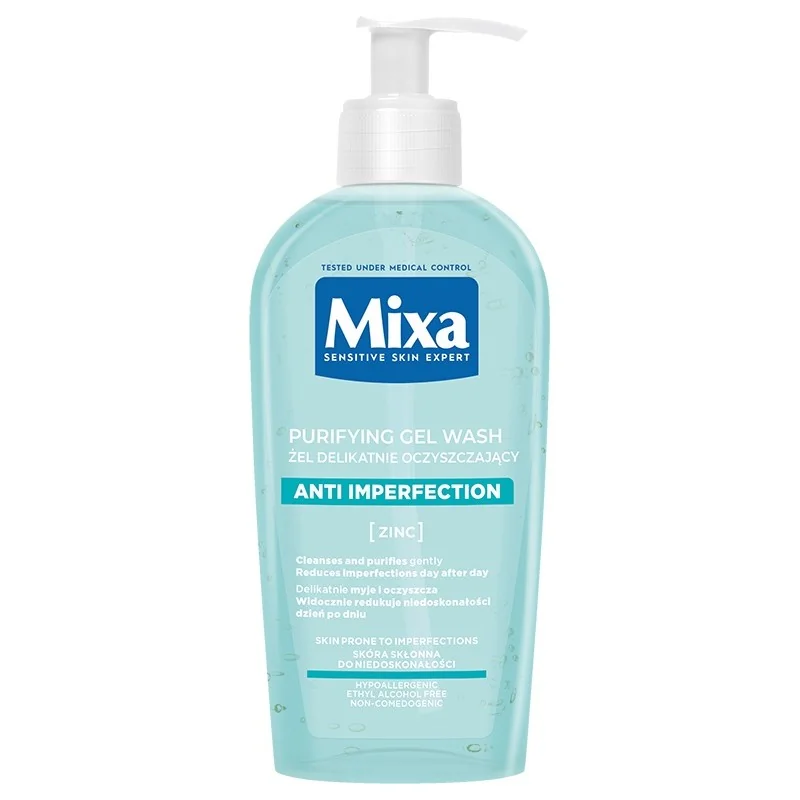 Mixa żel oczyszczający do mycia twarzy, 200 ml