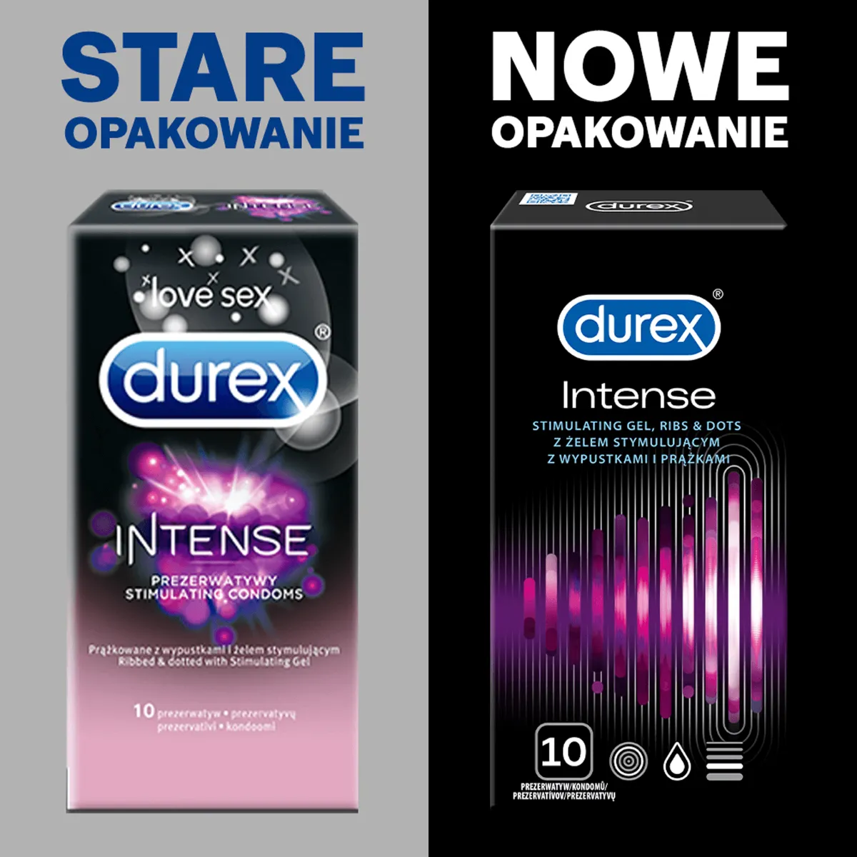 Durex Intense, prezerwatywy, 10 szt. 