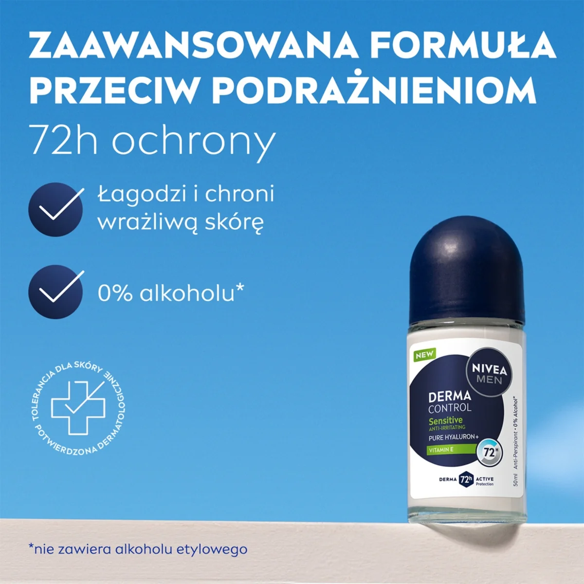 Nivea Men Derma Control Sensitive antyperspirant roll-on, 50 ml