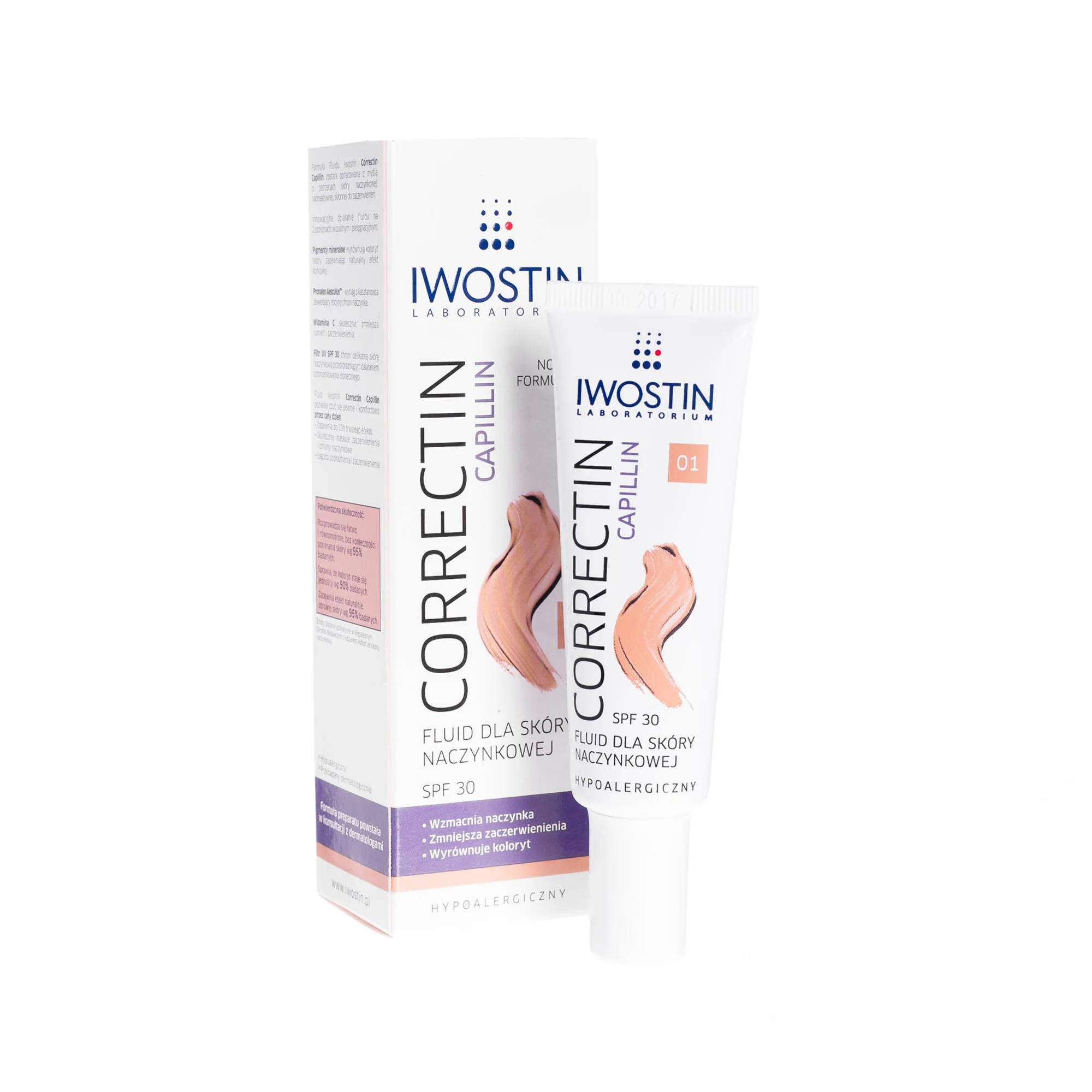 Iwostin Correctin Capillin fluid dla skóry naczynkowej 01 / SPF 30 / 30 ml 