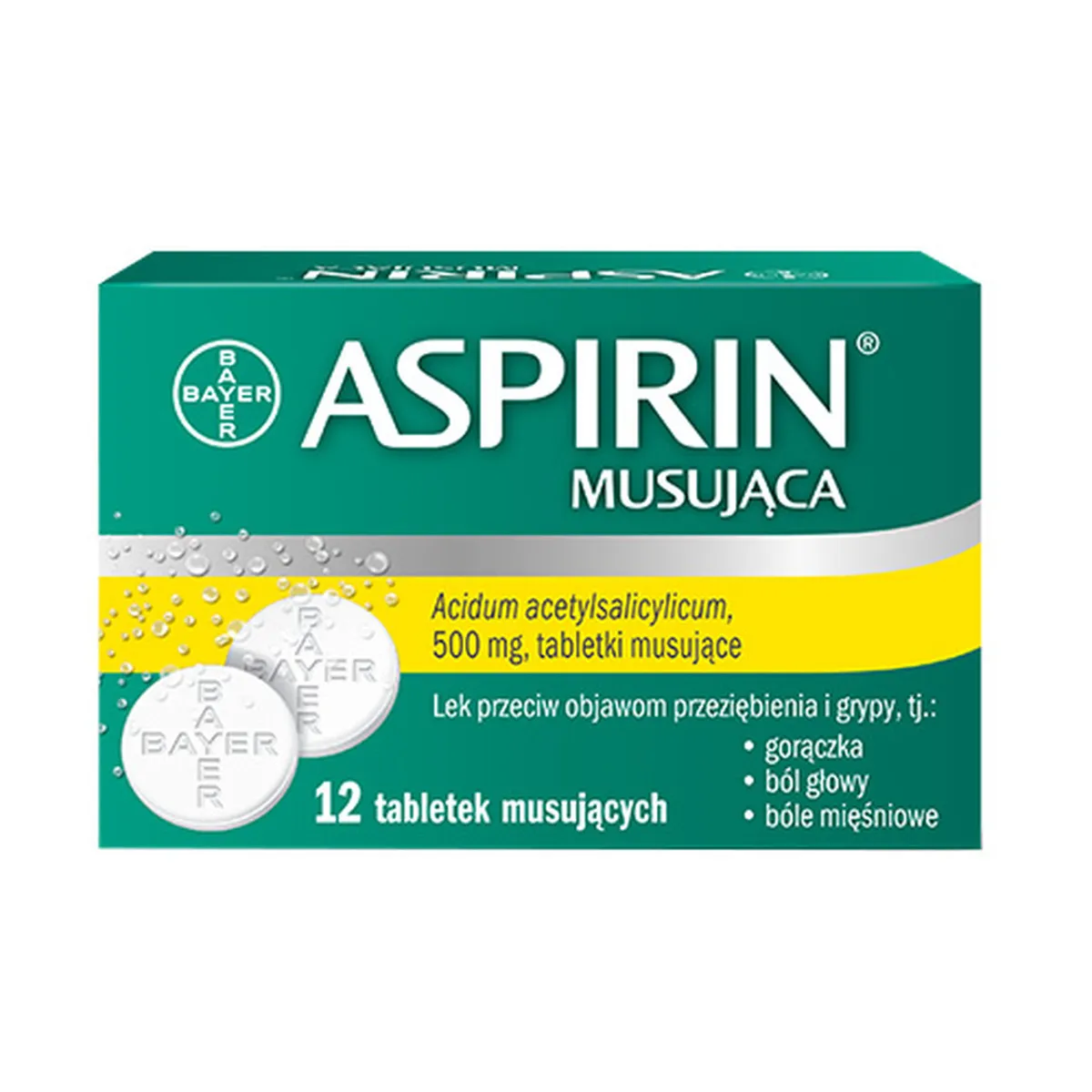 Aspirin Musująca, 500 mg, 12 tabletek musujących 