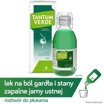 Tantum Verde, roztwór do płukania jamy ustnej i gardła, 240 ml 