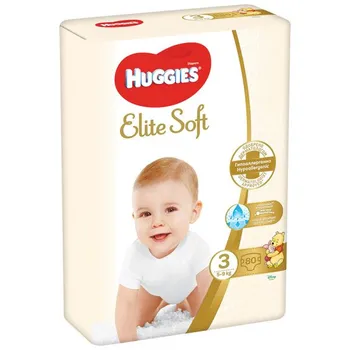Huggies Elite Soft, pieluchy, rozmiar 3, 5-9 kg, 80 sztuk 