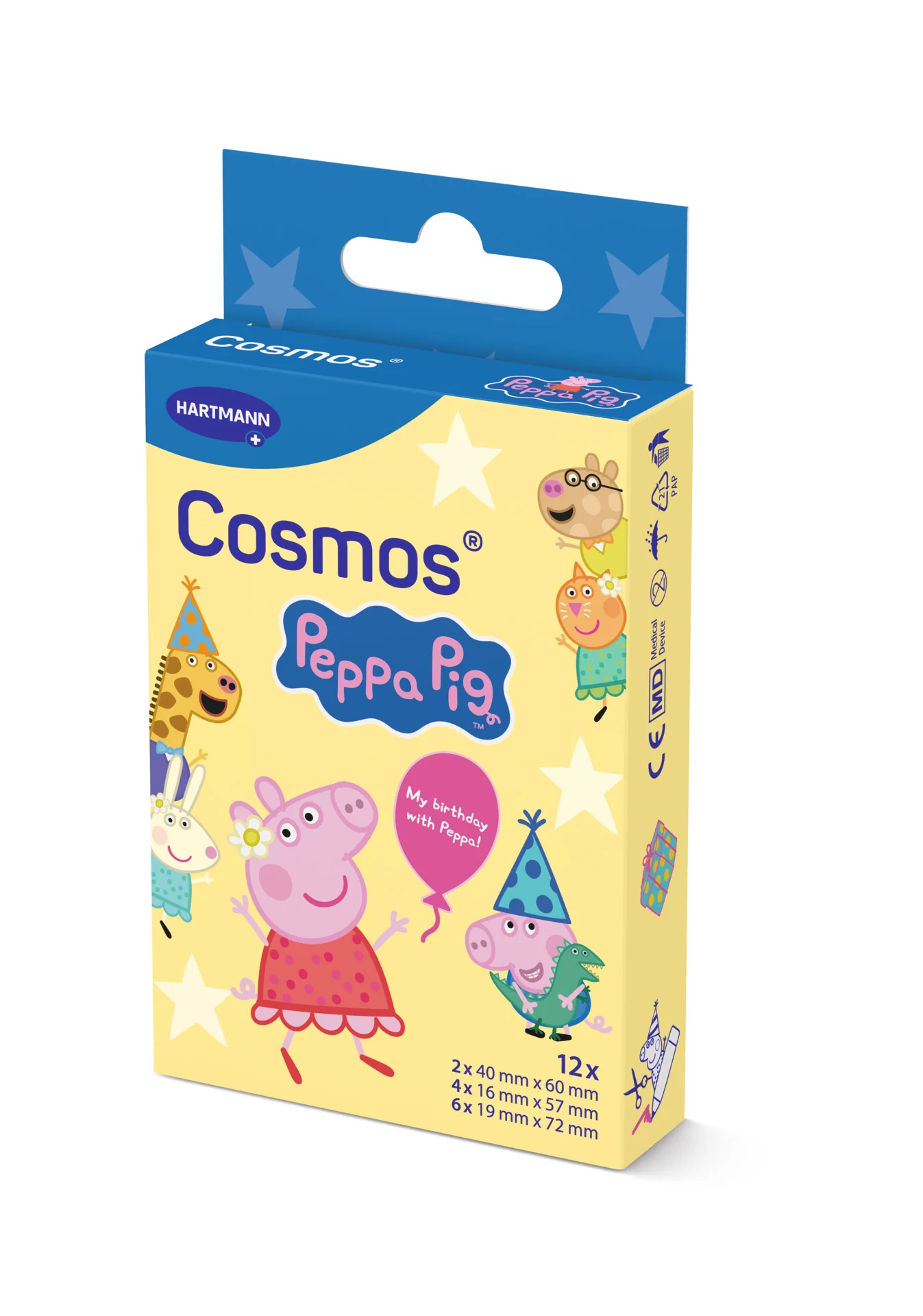 Hartmann Cosmos® Plaster Peppa Pig plastry, 3 rozmiary, 12 sztuk