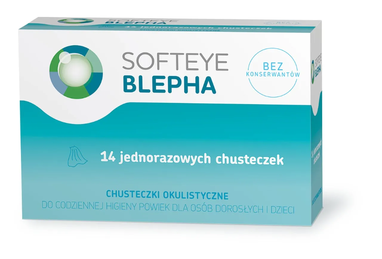 Softeye Blepha, chusteczki okulistyczne, 14 sztuk