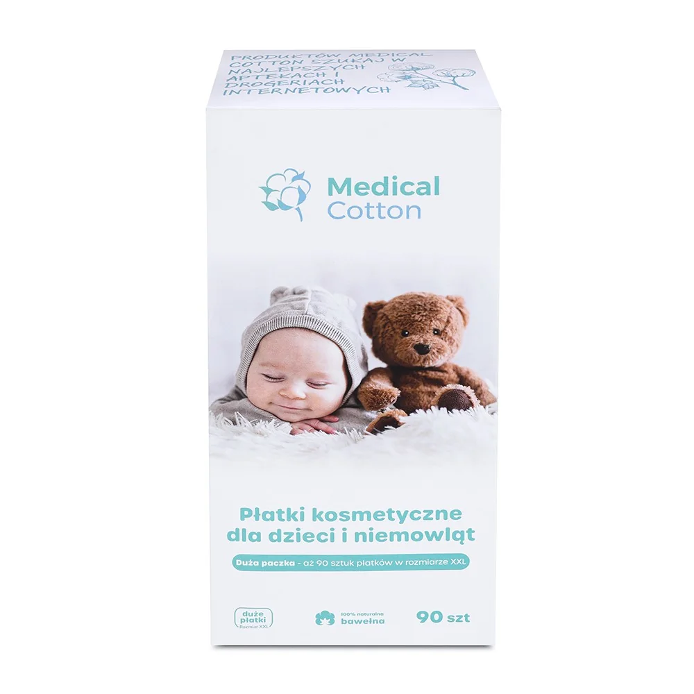 Medical Cotton płatki kosmetyczne dla dzieci i niemowląt 90 sztuk