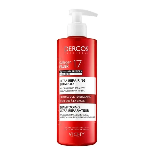 Vichy Dercos, Collagen 17 Filler szampon ultra-regenerujący, 400 ml
