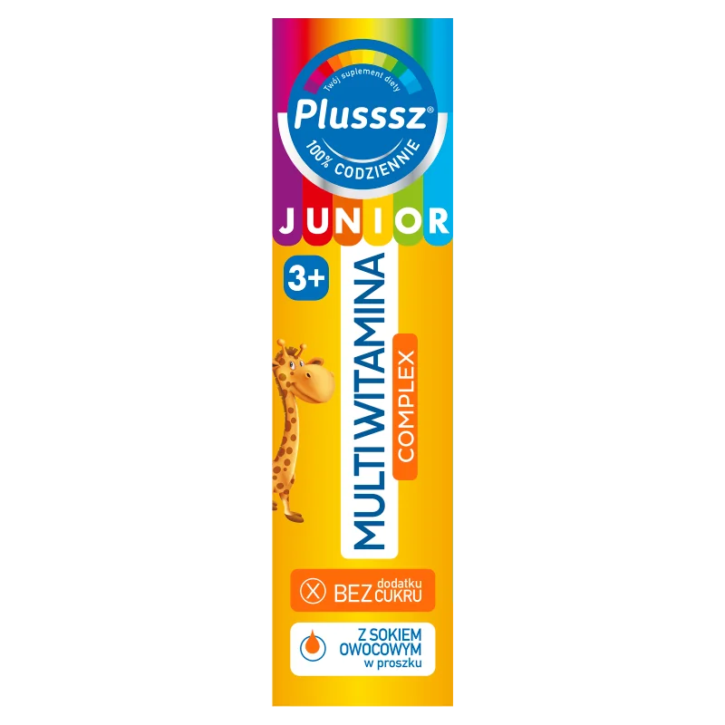 Plusssz Junior Multiwitamina Complex 20 tabletek musujących o smaku tropikalnym