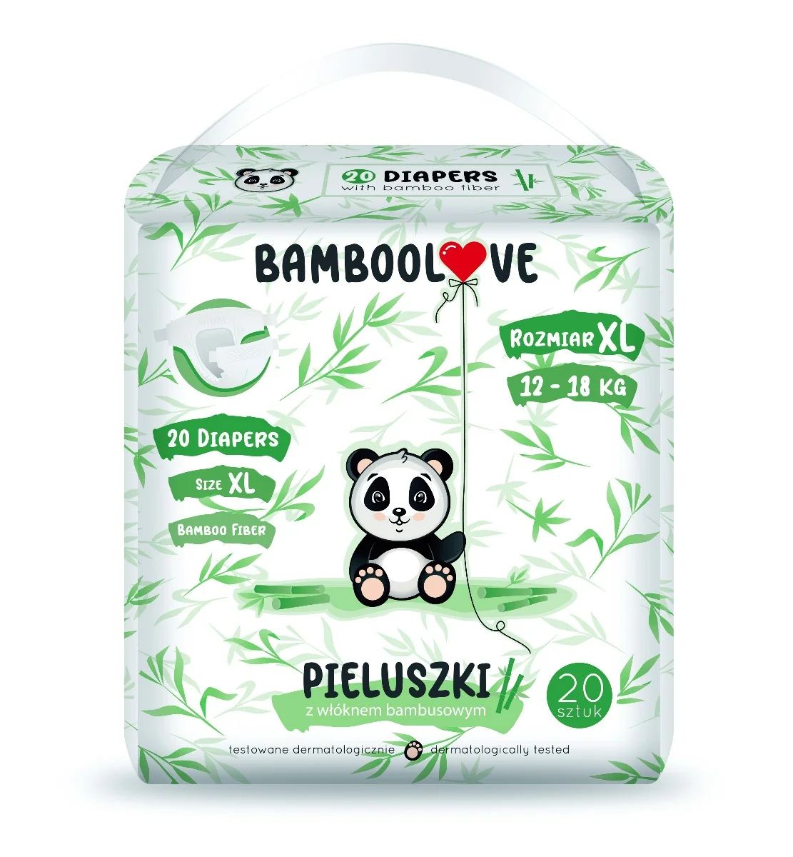 Bamboolove jednorazowe pieluszki bambusowe rozmiar XL, 20 szt.