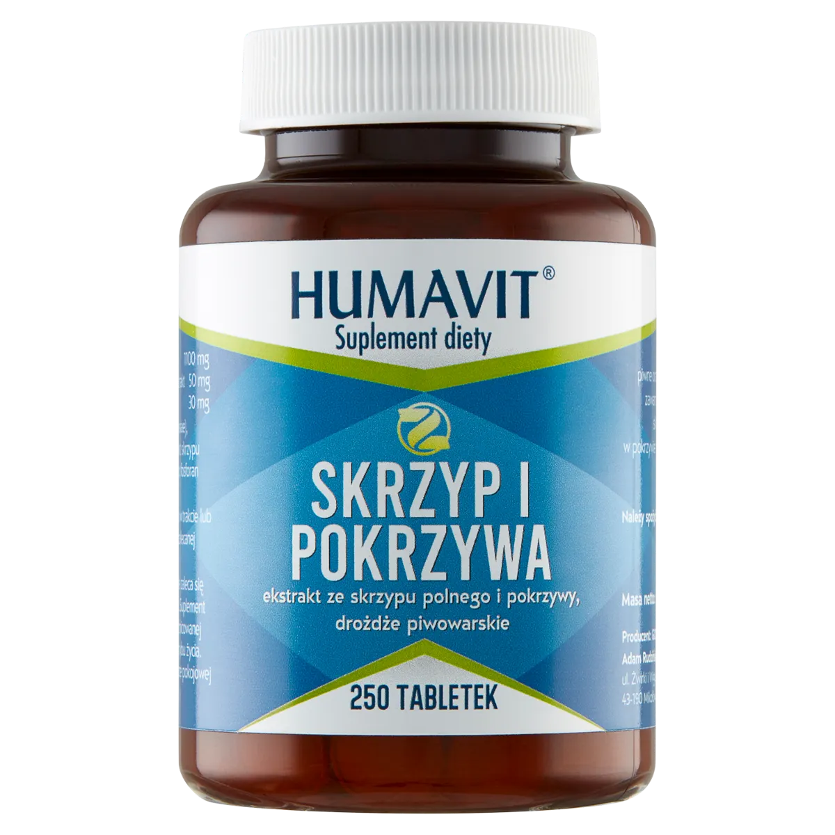 Humavit Z, skrzyp i pokrzywa, suplement diety, 250 tabletek