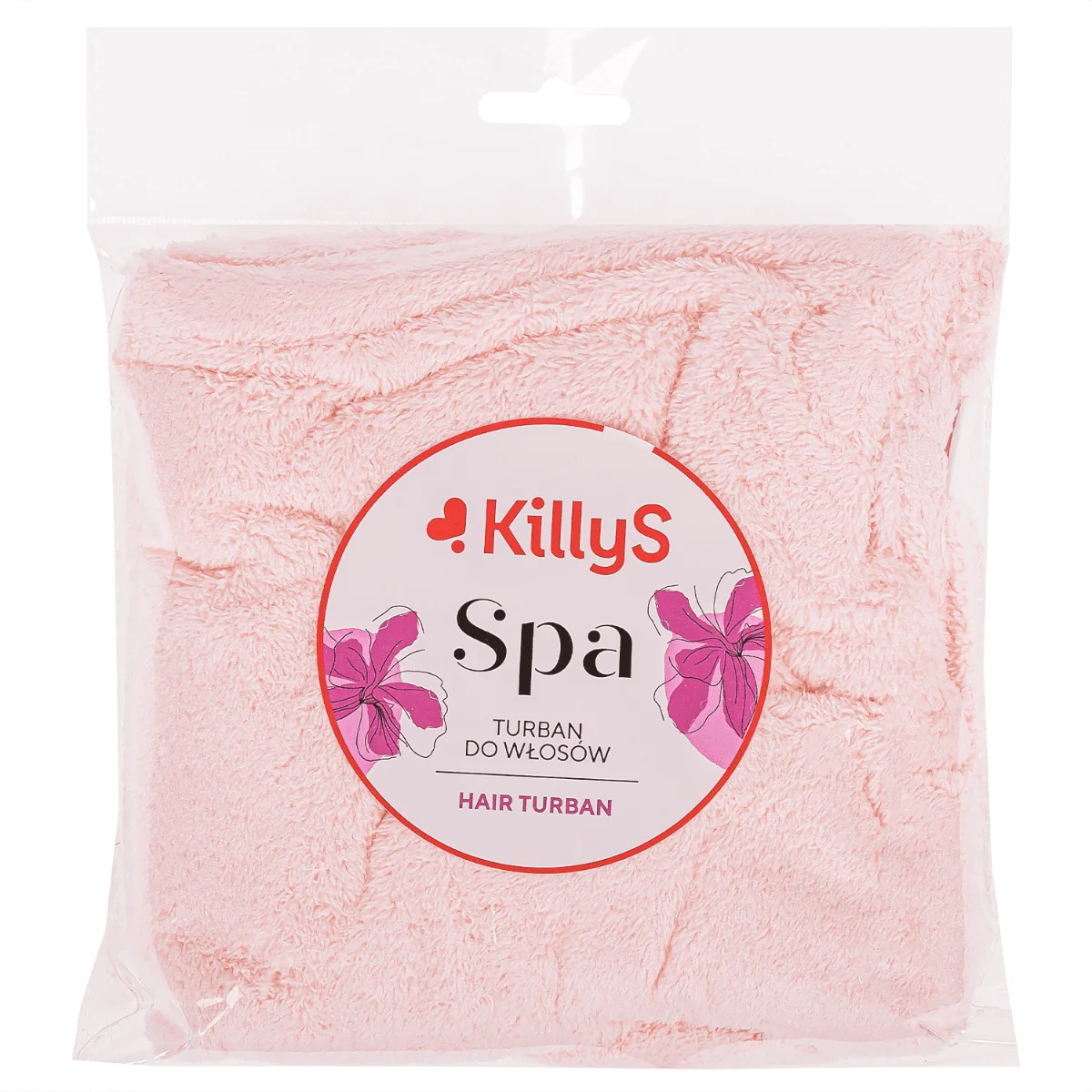 Killys Spa turban do włosów różowy, 1 szt.