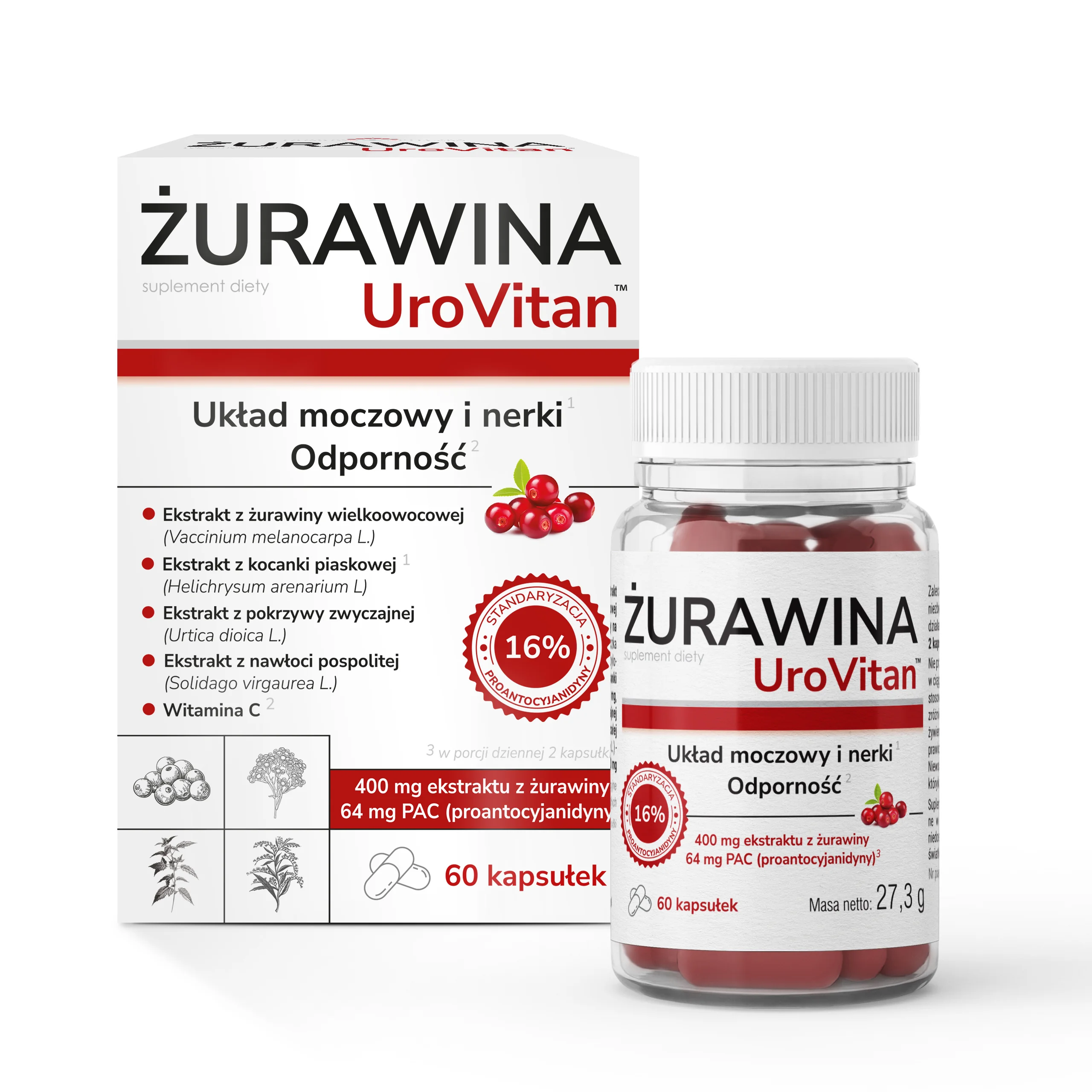 Domowa Apteczka Żurawina UroVitan 60 kapsułek