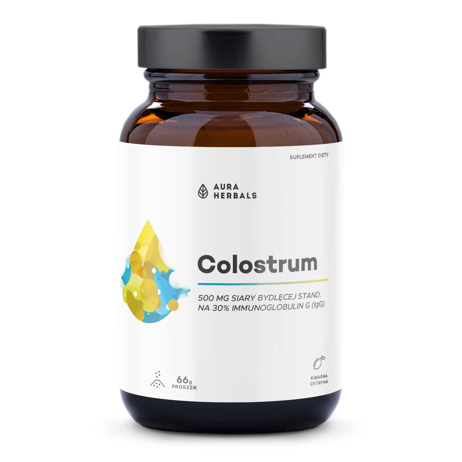 Aura Herbals Colostrum 500 mg kwaśna cytryna, proszek, 66 g