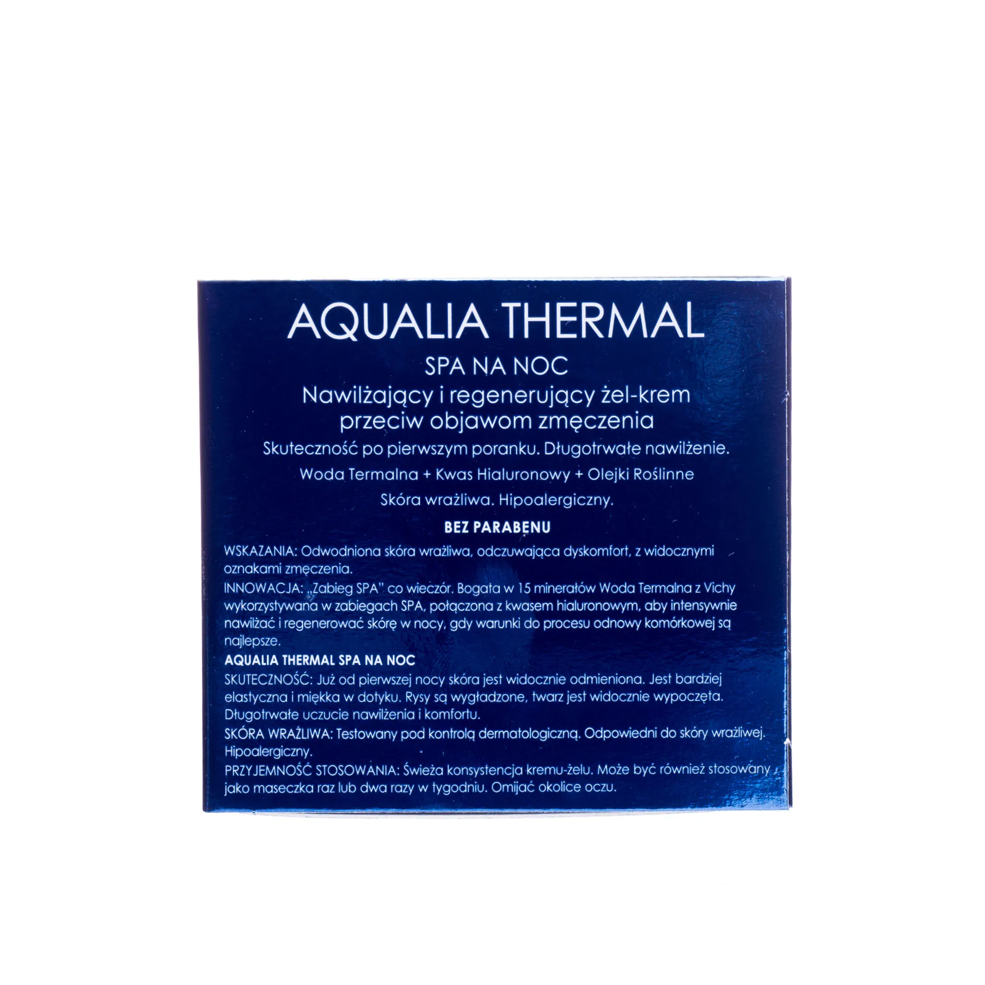 Vichy Aqualia Thermal, spa na noc, nawilżający i regenerujący żel-krem przeciw objawom zmęczenia, 75 ml 