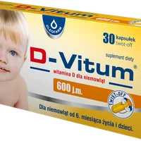 D-Vitum, Witamina D dla niemowląt 600 j.m., 30 kapsułek twist-off