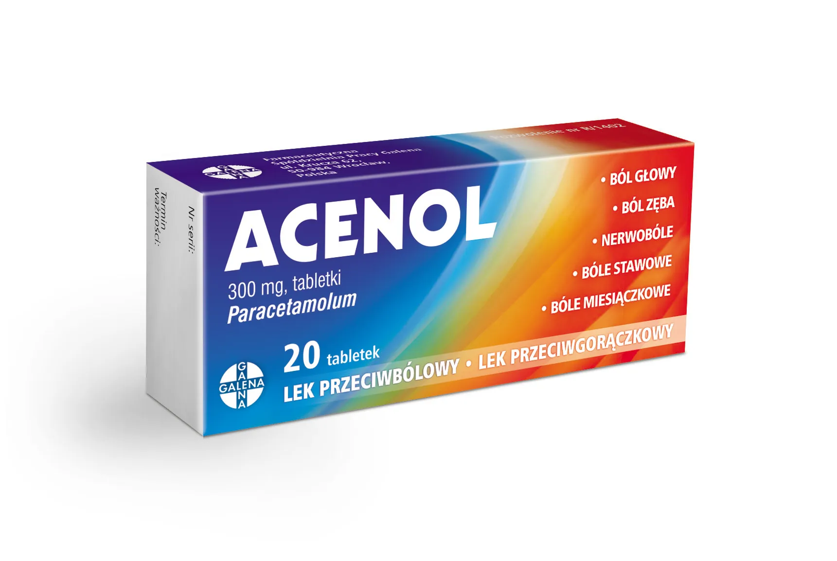 Acenol, 300 mg, 20 tabletek