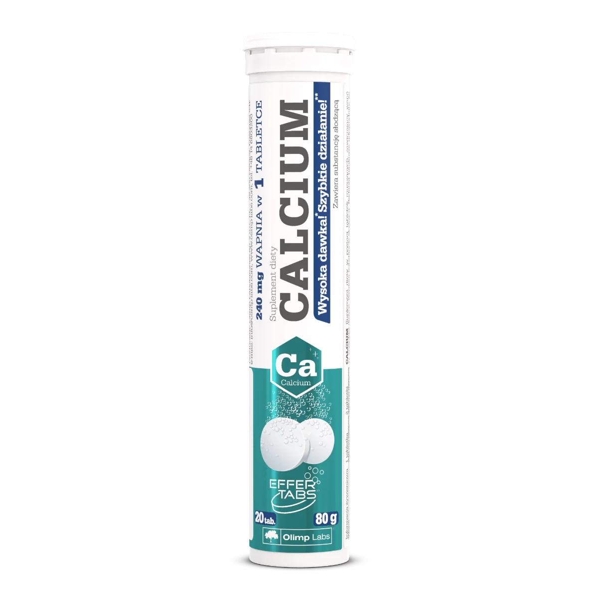 OLIMP Calcium suplement diety, smak cytrynowy, 20 tabletek musujących