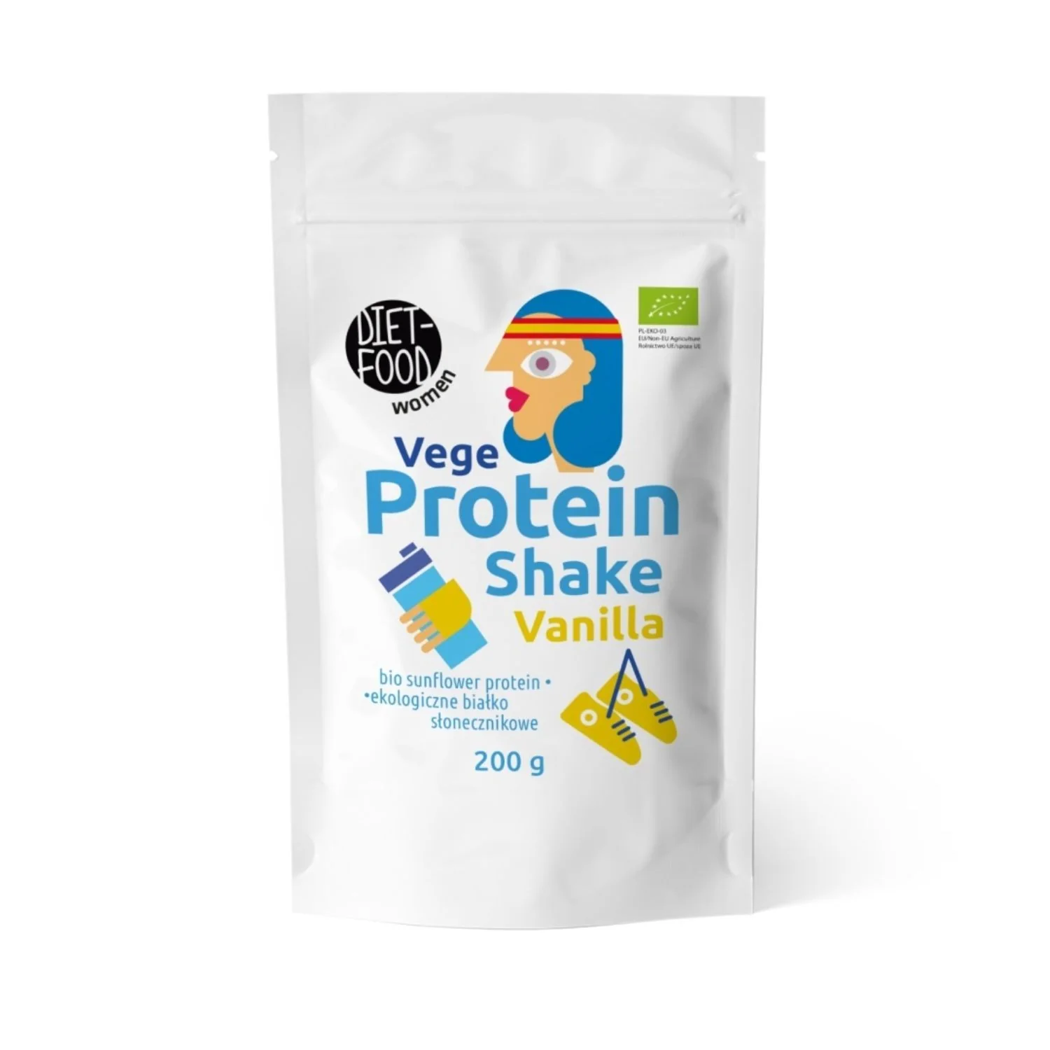 DIET-FOOD Women waniliowy shake proteinowy wege, 200 g
