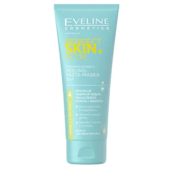 Eveline Cosmetics Perfect Skin Acne mikrozłuszczający peeling-pasta-maska 3w1 Eveline Cosmetics Perfect Skin Acne mikrozłuszczający peeling-pasta-maska 3w1