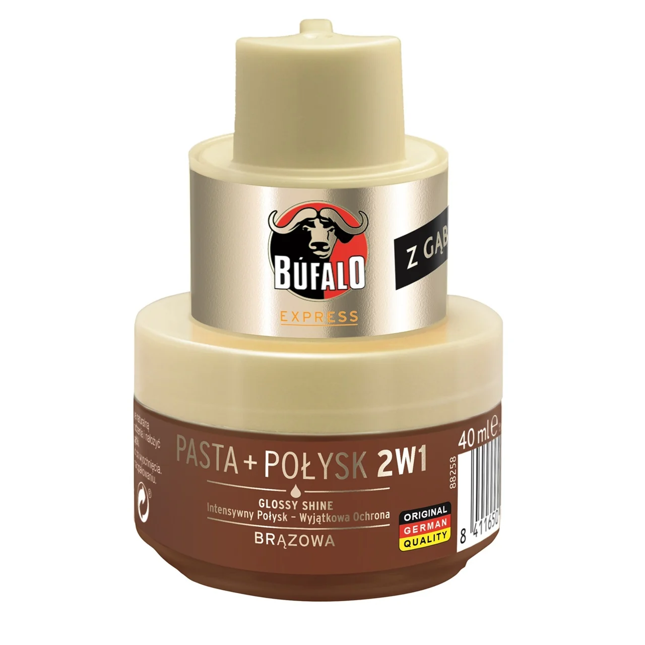 Bufalo Pasta + Połysk 2 w 1 brązowa pasta do butów, 40 ml