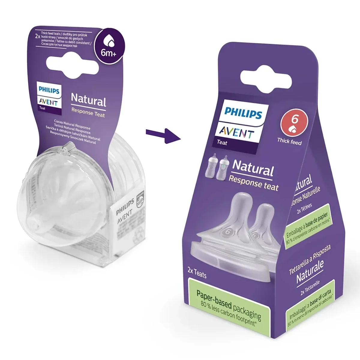 Philips Avent Natural Response smoczek responsywny do gęstych pokarmów SCY966/02, 2 szt.