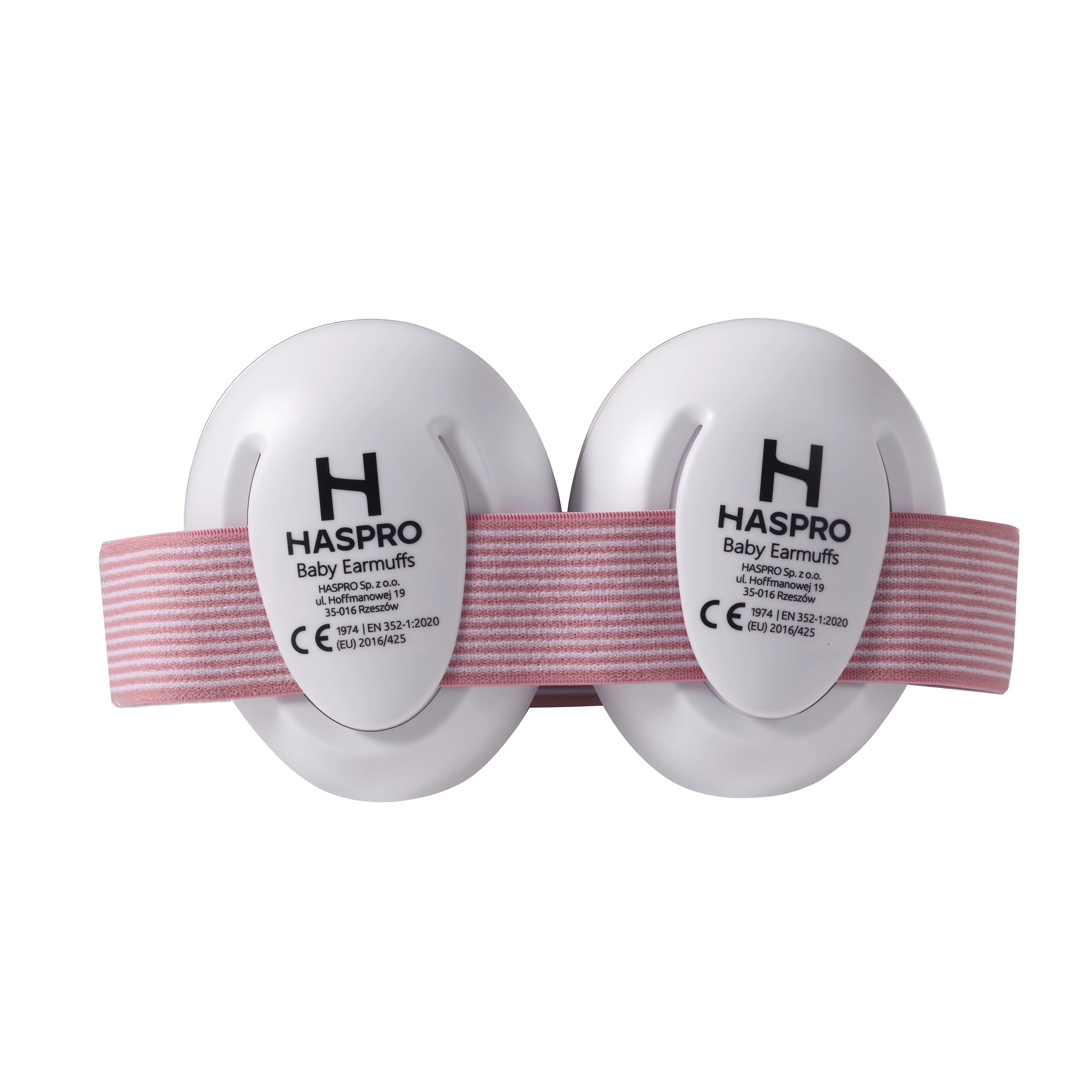 HASPRO Baby Earmuffs PINK 0+ różowe nauszniki dla dzieci i niemowląt, 1 sztuka