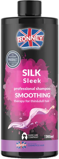 RONNEY Silk Sleek wygładzający szampon do włosów cienkich i matowych 1000, ml
