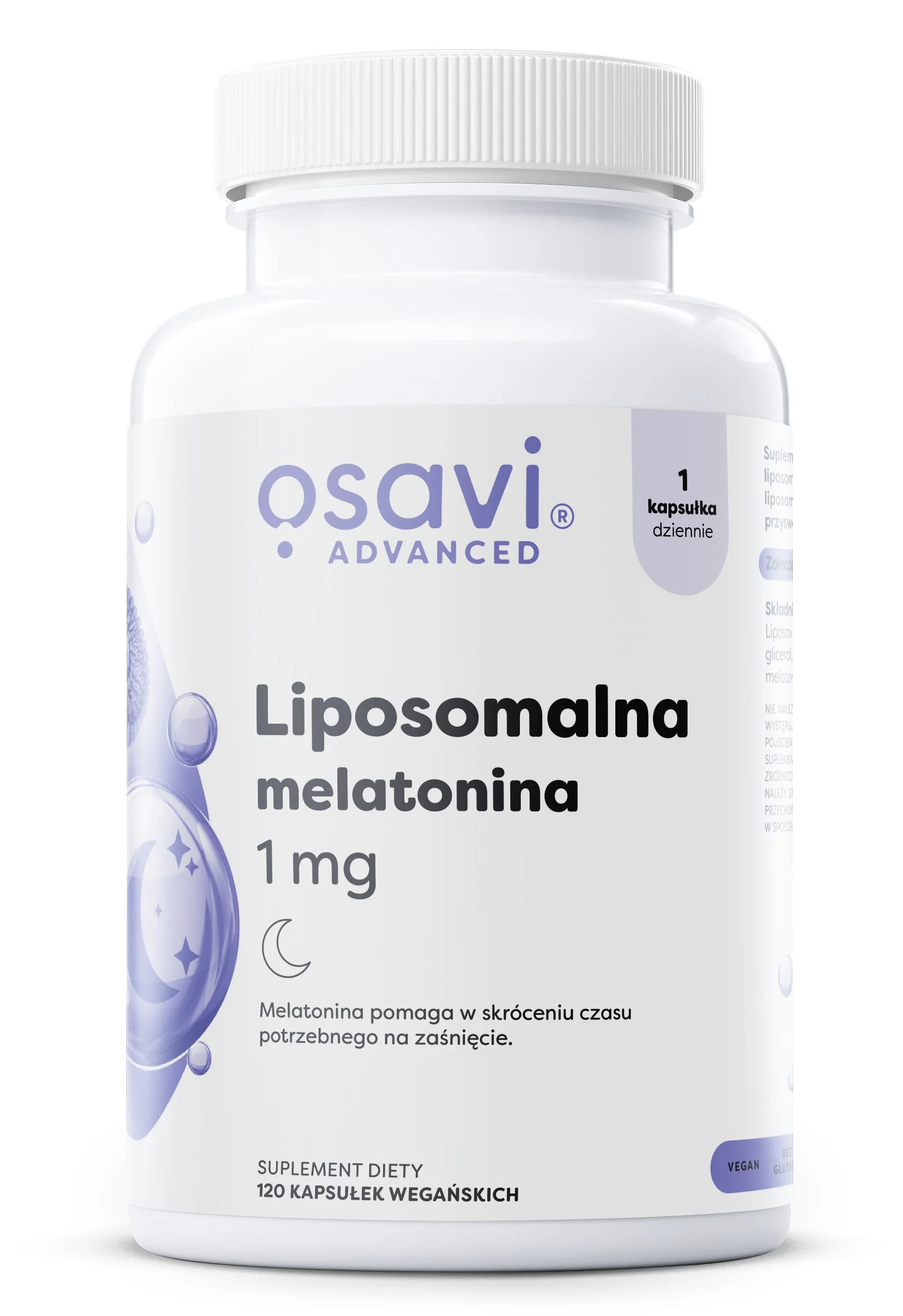 Osavi Liposomalna Melatonina 1 mg 120 kapsułek wegańskich