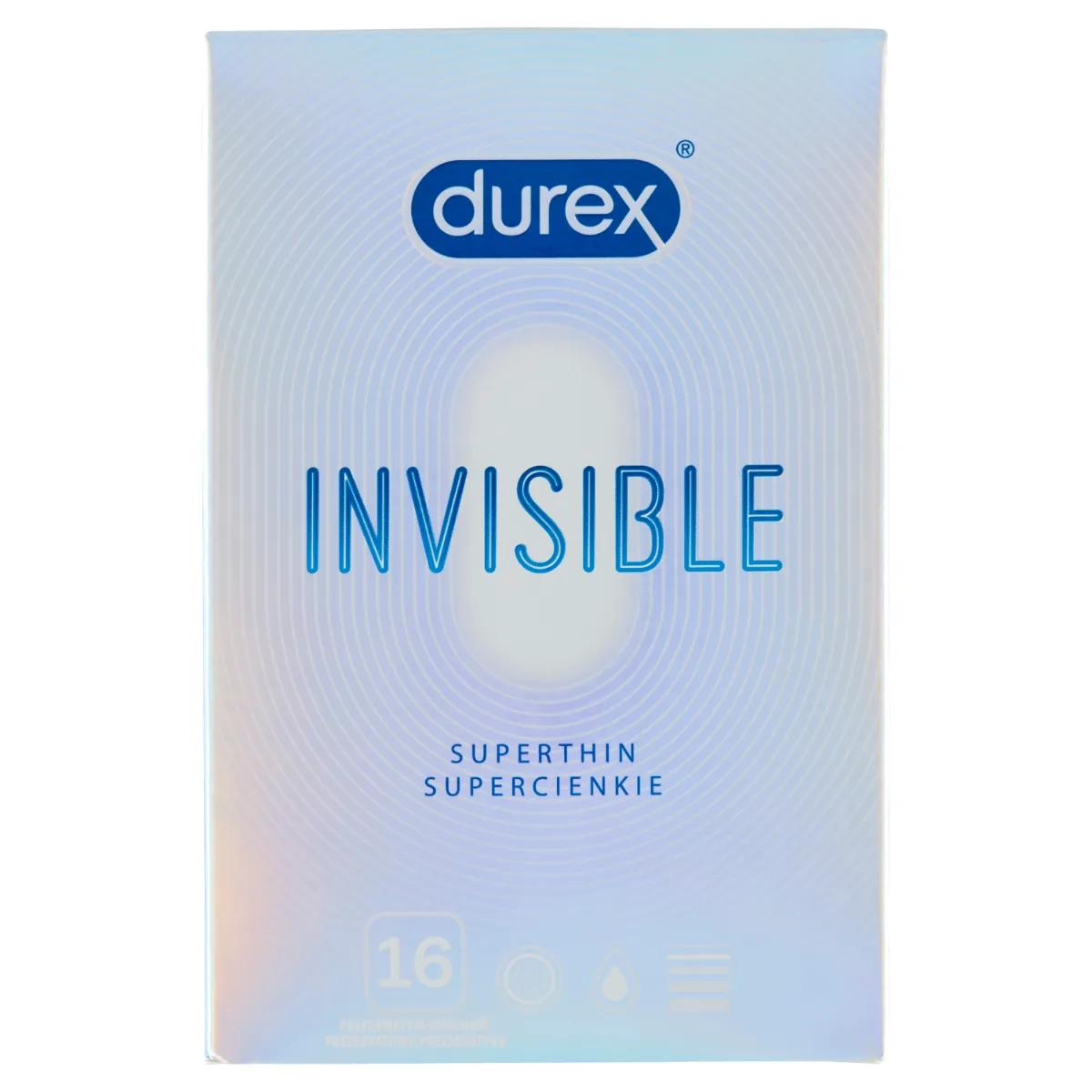 Durex Invisible Supercienkie prezerwatywy, 16 szt. 