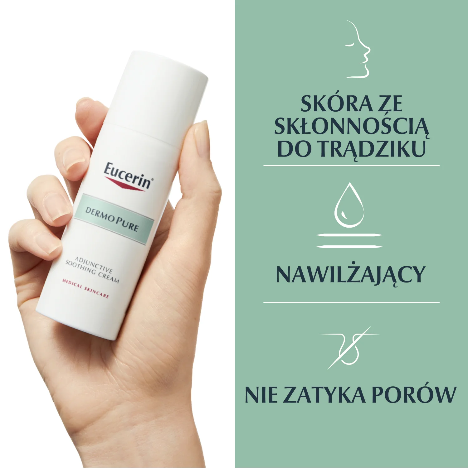 Eucerin DermoPure krem kojący w trakcie kuracji przeciwtrądzikowych, skóra trądzikowa i z niedoskonałościami, 50 ml
