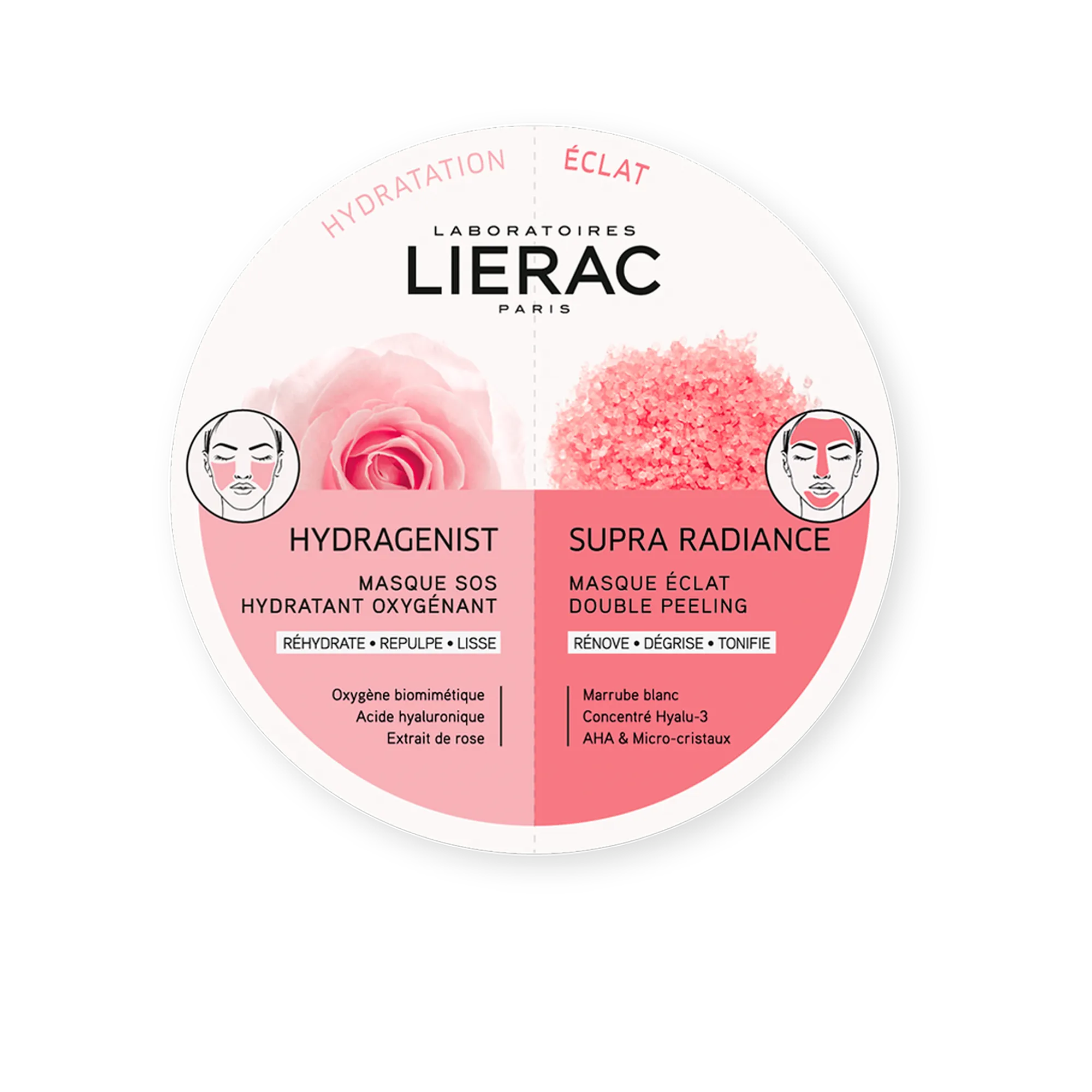 Lierac Duo, maska Hydragenist + Radiance, 2 x 6 ml