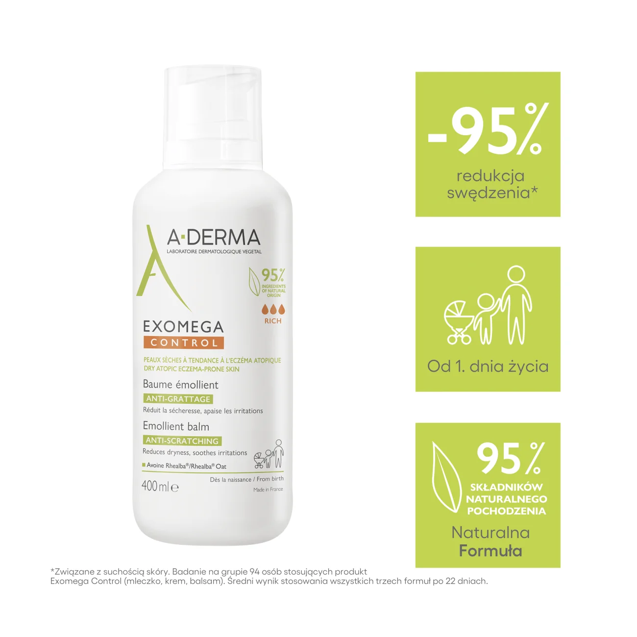 A-Derma Exomega Control balsam emolient, 400 ml