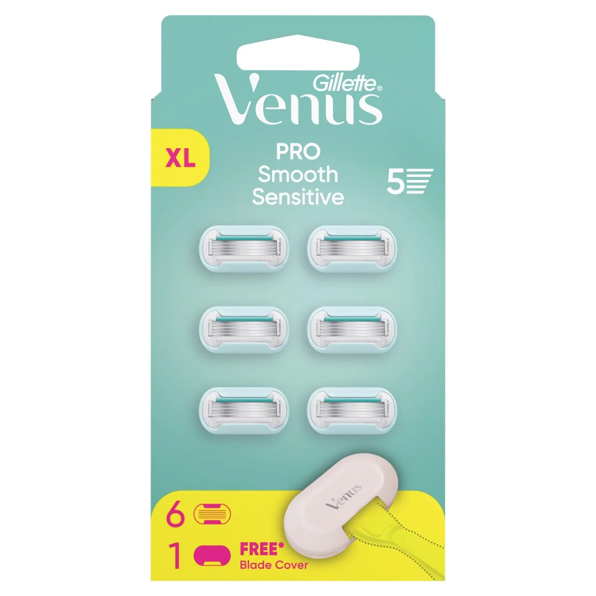 Gillette Venus Pro Smooth Sensitive wkłady do maszynki, 6 sztuk