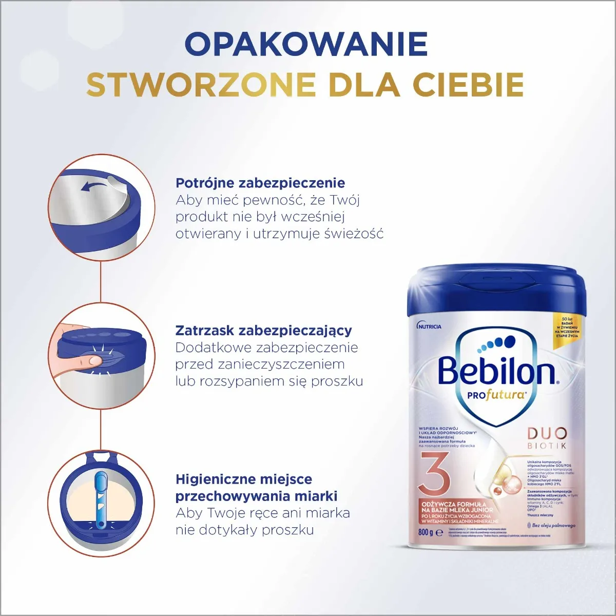 Bebilon Profutura 3 Duo Biotik, mleko po 1. roku życia, 800 g 