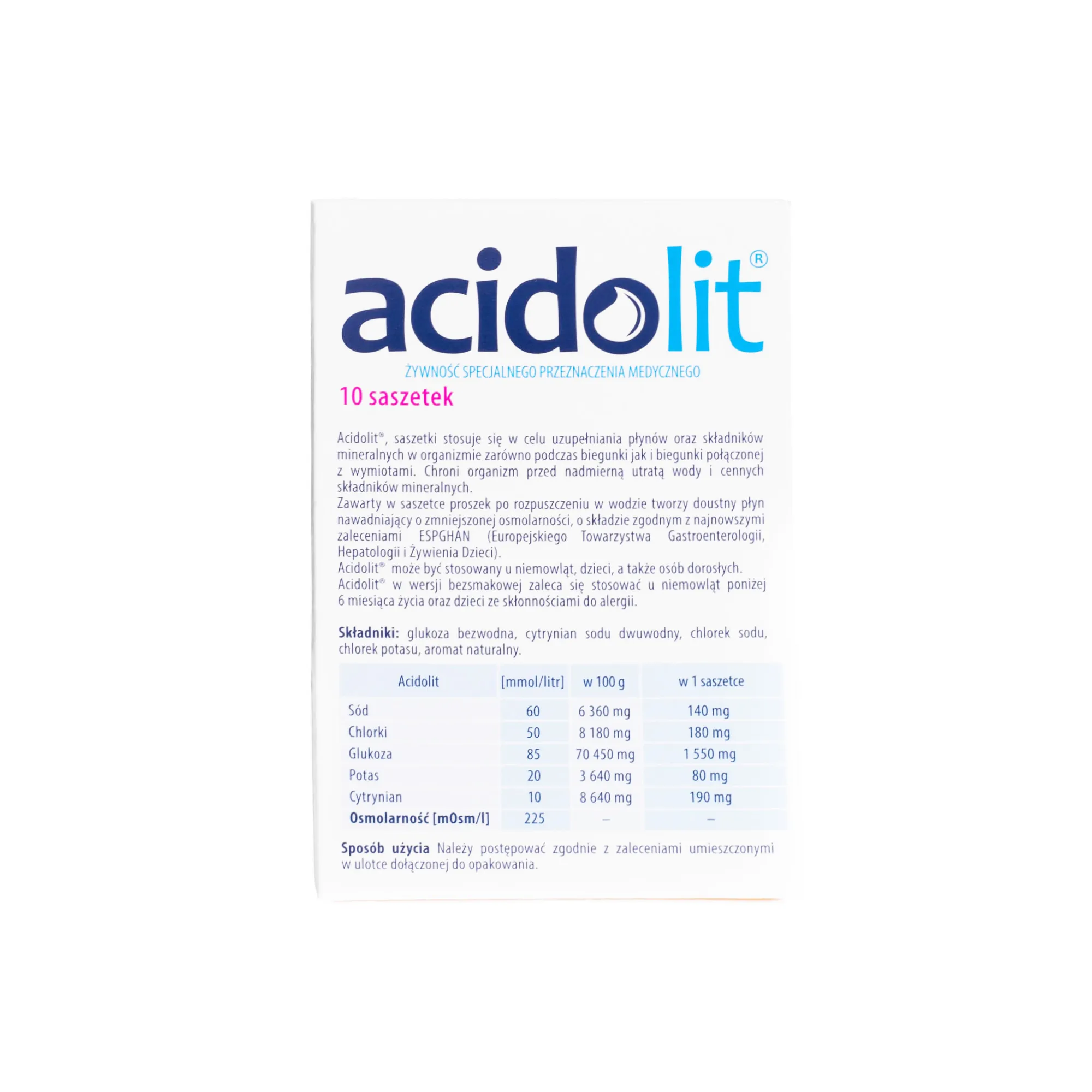 Acidolit. smak MALINOWY, 10 saszetek 