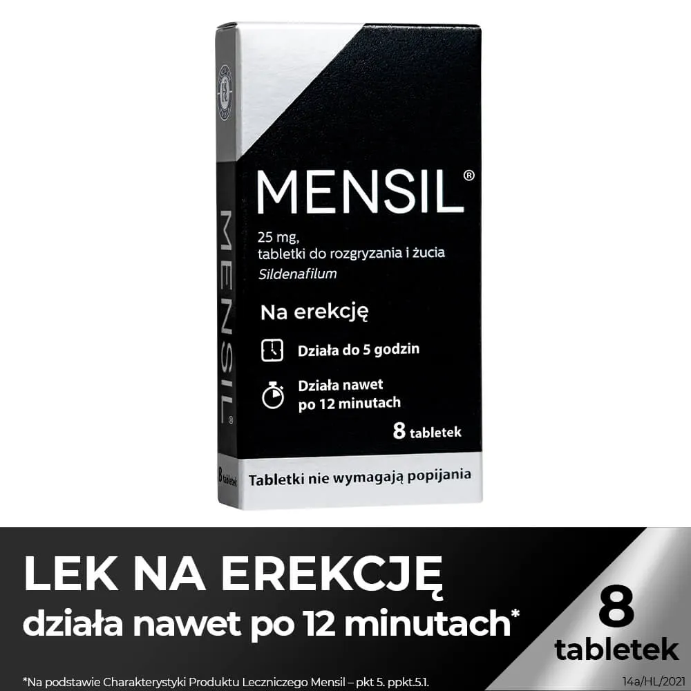 Mensil, 25 mg, tabletki na erekcję, 8 tabletek