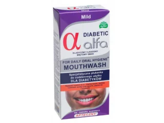 Alfa Diabetic Mild specjalistyczny płyn do płukania i nawilżania jamy ustnej dla cukrzyków, 200 ml