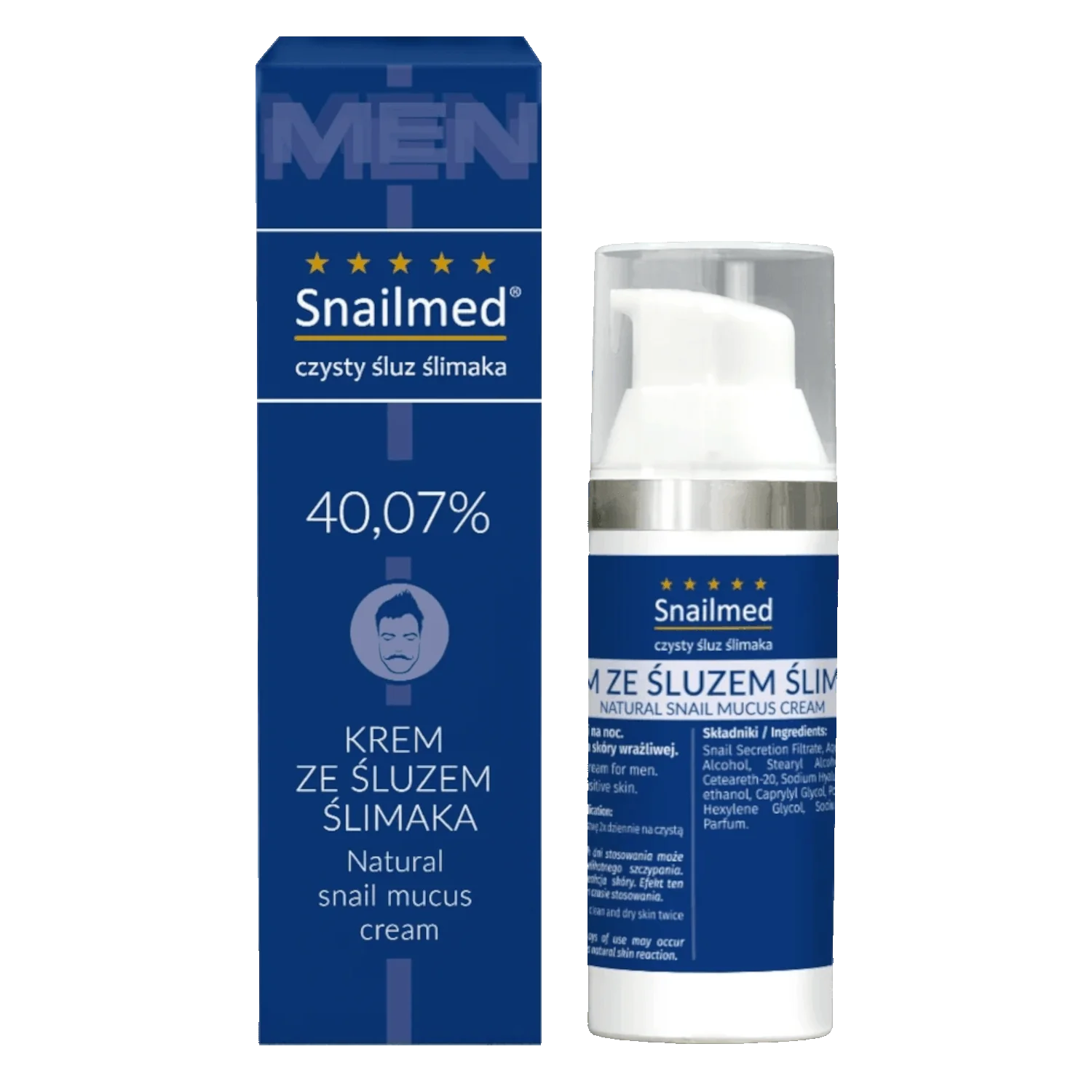 Snailmed krem do twarzy dla mężczyzn ze śluzem ślimaka, 30 ml