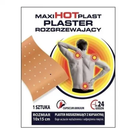 MaxiPlast, plaster intensywnie rozgrzewający, 10 cm x 15 cm, 1 sztuka