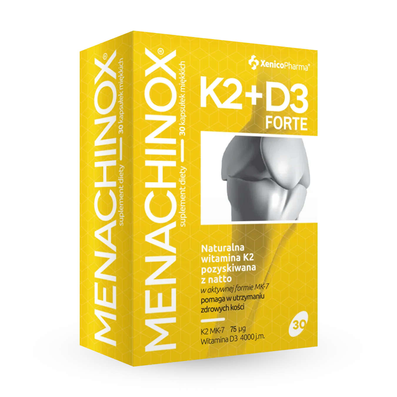 Menachinox K2+D3 4000IU, suplement diety, kapsułka miękka, 30 sztuk