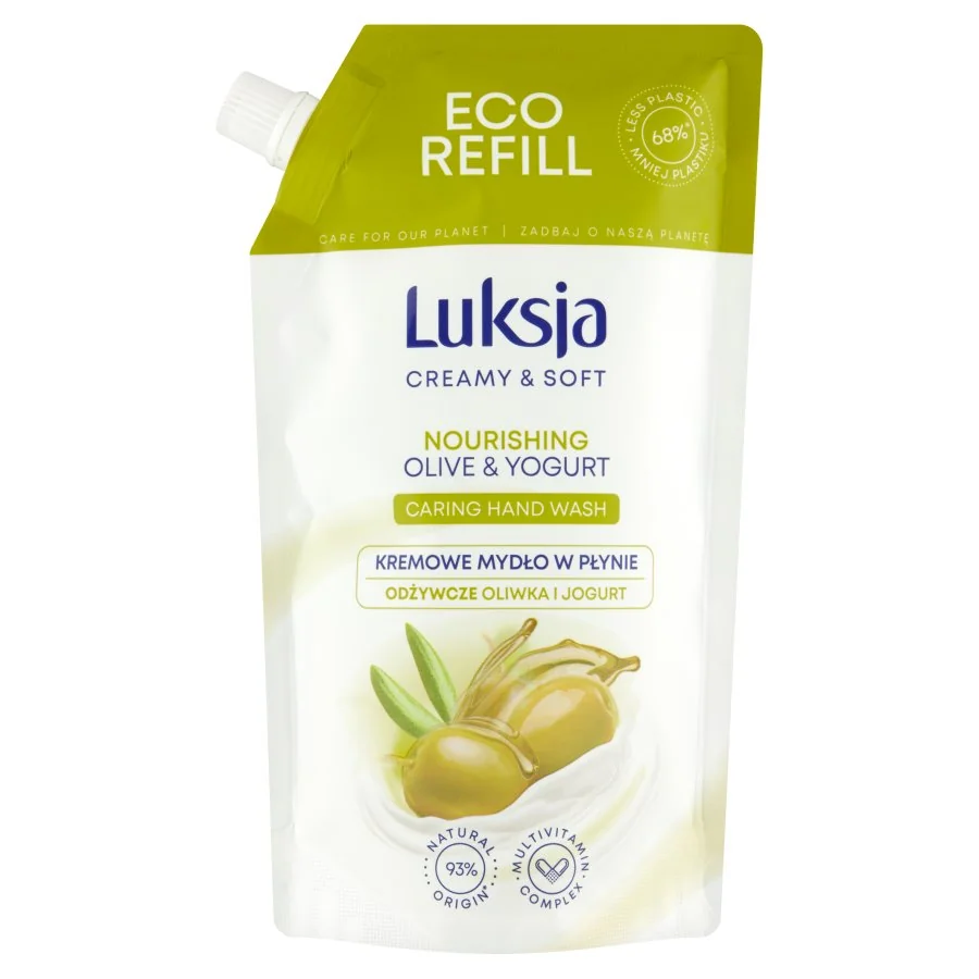 Luksja Creamy & Soft kremowe mydło w płynie Odżywcze oliwka i jogurt, uzupełnienie, 400 ml