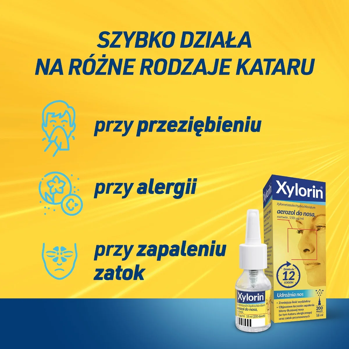 Xylorin 550 μg/ml, aerozol do nosa, 18 ml