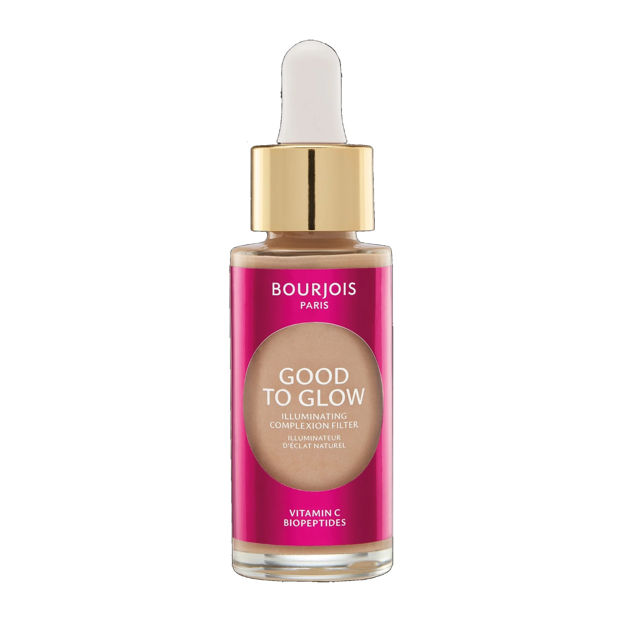 Bourjois Good To Glow multifunkcyjny rozświetlacz, podkład, baza 3w1 do twarzy, 03 Light, 30 ml