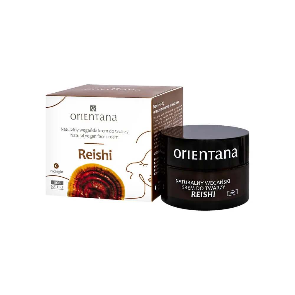 Orientana, Naturalny wegański krem do twarzy na noc, reishi, 50 ml