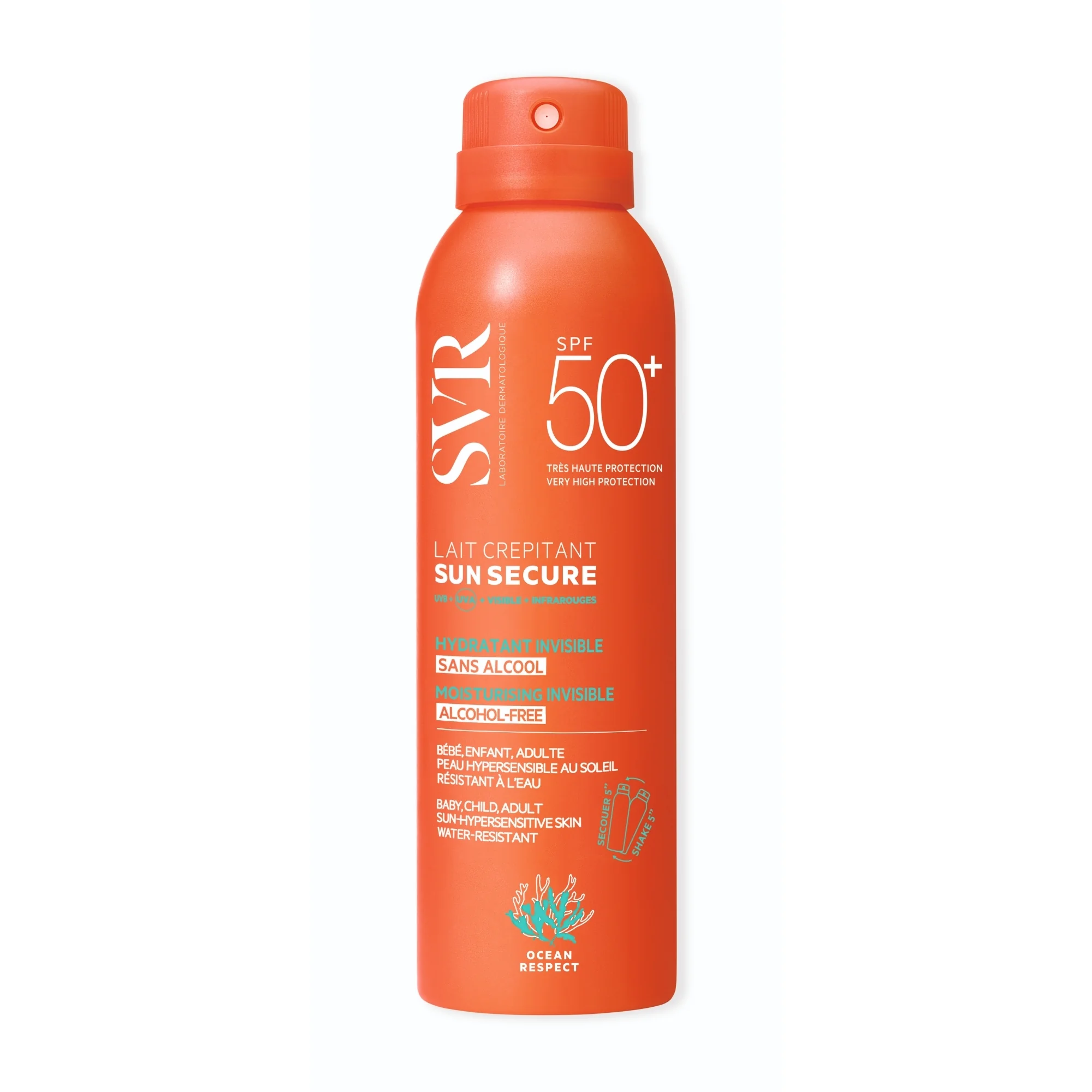 SVR Sun Secure Lait Crepitant mleczna pianka ochronna SPF 50+, 200 ml