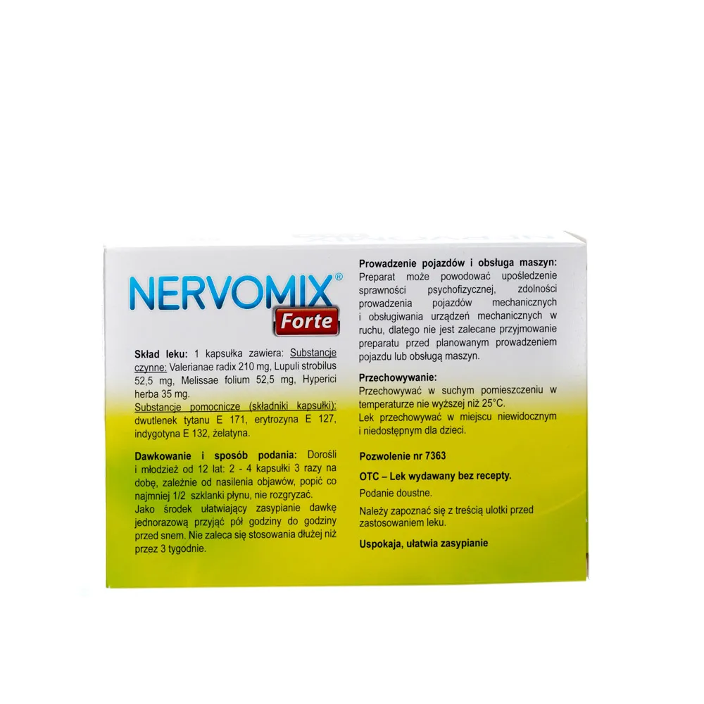 Nervomix Forte - lek uspokajający, 60 kapsułek twardych 