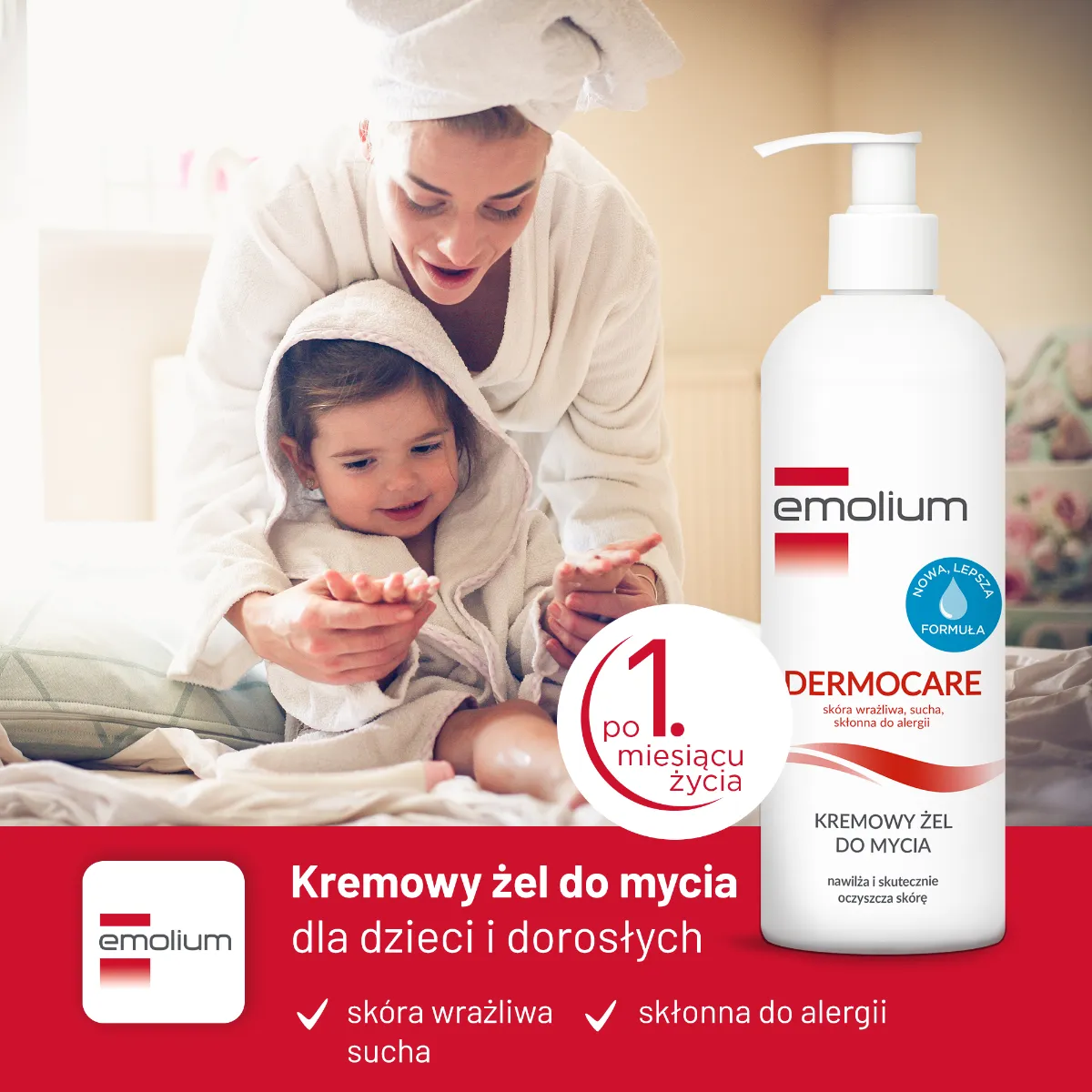 Emolium Dermocare, kremowy żel do mycia, 400 ml 