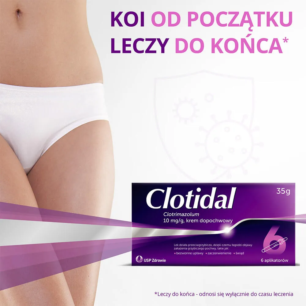 Clotidal, 10mg/g, krem dopochwowy, 35 g + 6 aplikatorów 